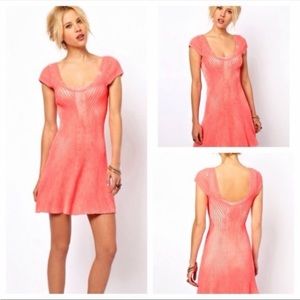 Free People Hot Off The Press Stretch Ribbed
Sweater Dress Pink‎ XS Pink NWOT